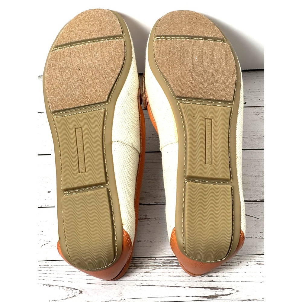 Isaac Mizrahi Live! women's loafers  Orange Trim With Canvas Size 8.5M‎ - Picture 8 of 16